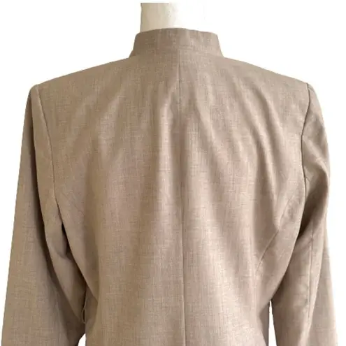 Isaac Mizrahi  for Target Beige Button Front Long Sleeve Blazer Jacket Size 14