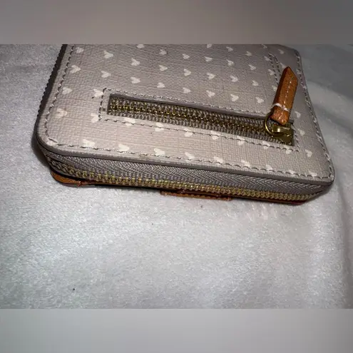 Fossil  Cream and Gray Bifold Heart Women's Small Wallet thumbnail 6