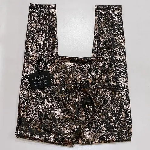 DYI NEW S Signature Tight Shine Foil Legging Metallic HighRise Copper UPF Gym