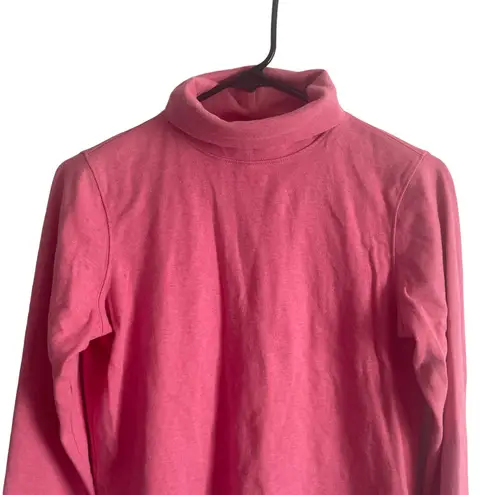 L.L. Bean Size Small Pink Cotton Minimalist Turtle Neck Sweater