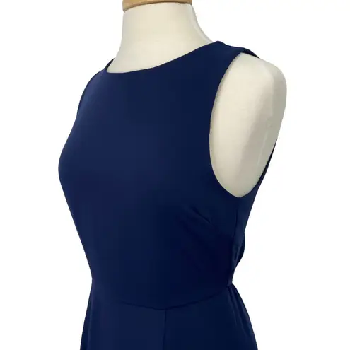 Babaton Aritzia Silky Sleeveless Maxi Midi Dress Cut Out Back Navy Blue Womens 8