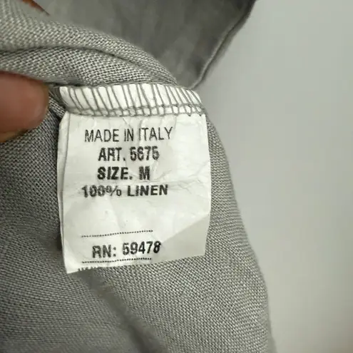 Alessia Pacini 100% Linen Tunic Dress size M Made in Italy Casual Minimalist Gray Size M