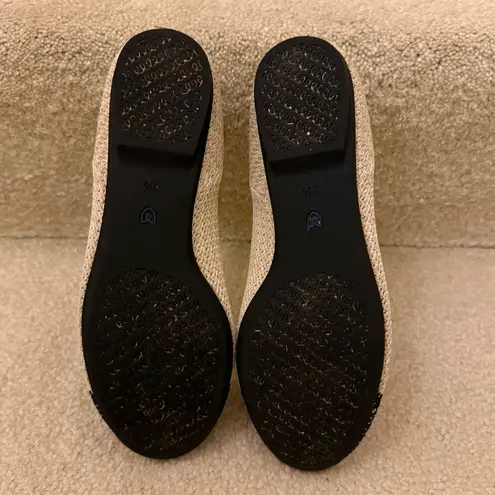 Rothy’s Ballet Flats Bow Detail Cream & Black CapToe Designer Classic Size 7.5