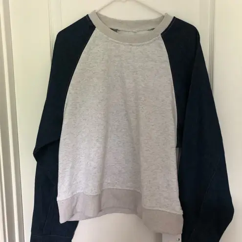 Commense Women's Two Piece Pants Set Pull On Pockets Gray Blue Size Medium NWT