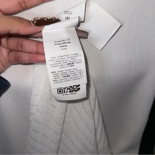 Marella Norcia White Ribbed Knit Maxi Jumper Dress Size M