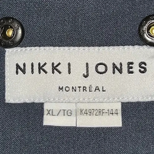 Nikki Jones Montreal Blue Loose Fit Long Coat Full Zip Jacket Women's Size XL