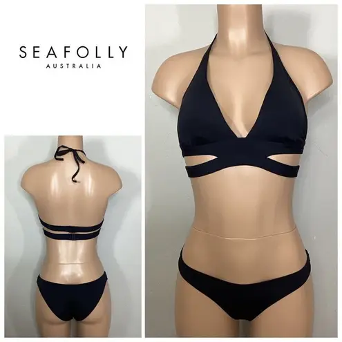 Seafolly New. black skimpy bikini. S/M. Retails $189