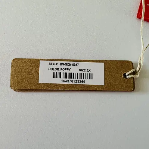 SKIMS  Poppy Red Orange Long Sleeve Scoop Neck Bodysuit - 2X