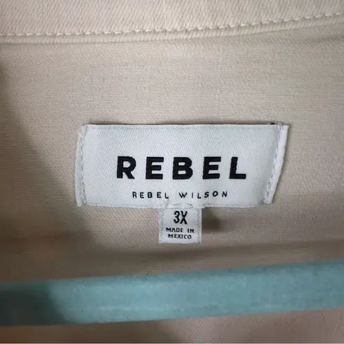 Rebel By Rebel Wilson Cream(Linen Color On Color Chart Last Photo) Denim Jacket Size 3X