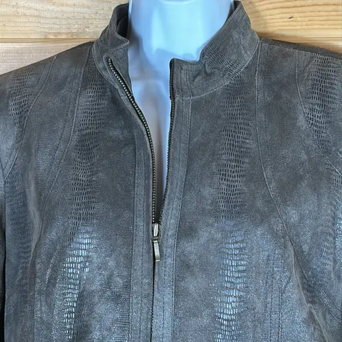 Alfani Women's Genuine Leather Full Zip Fully Lined Jacket, Brown, Size Large - Image 2