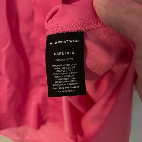 Who What Wear  Oversized High-Low 3/4 Sleeve Button Down w/Mandarin Collar