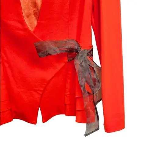 BCBG Max Azria Faux Wrap Orange Blazer jacket