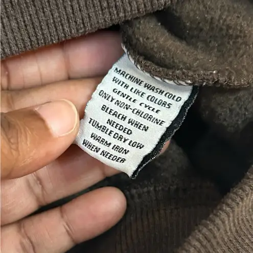 Cozy Fall Goblincore Warm Chocolate Brown Leonine Cotton Pullover Hoodies Size L Size L