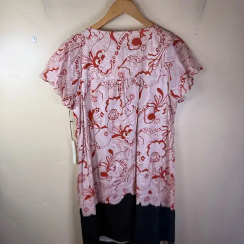 Vertigo Paris NWT Size Large Shift Dress with Floral Abstract Pattern Beaded
