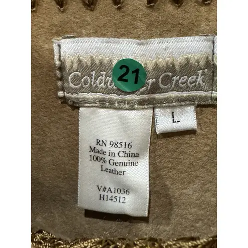 Coldwater Creek Coldwater Creek leather crochet vest womens western cowgirl rodeo Size Large