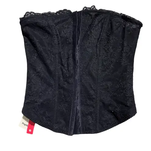 NWT Popilush Lace Corset Bustier Shapewear Top Detachable Straps Black L Size L