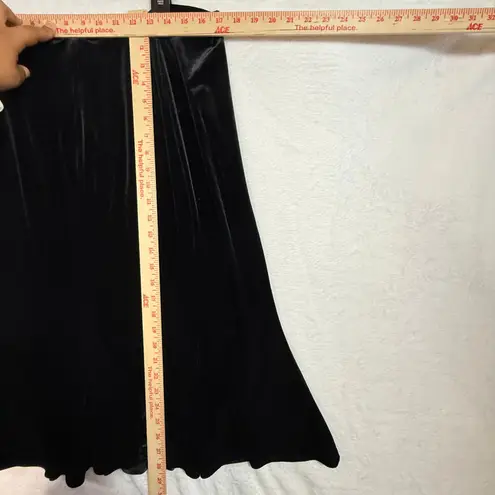 Notations Y2K 1X Black Velvet Flare Skirt Soft Stretch Sexy Holiday Whimsygoth