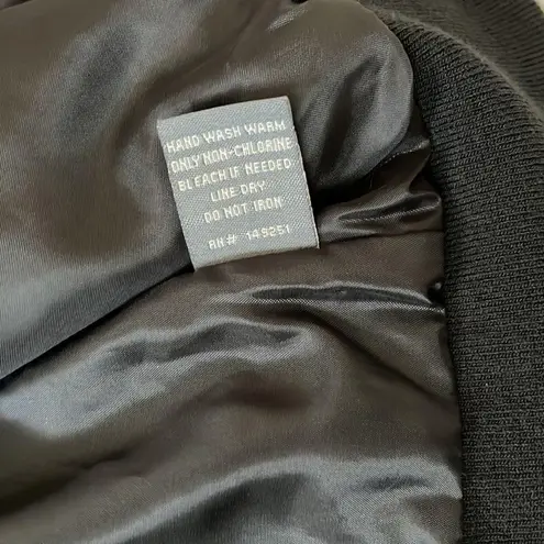 Kate & Mallory Long Sleeve black Faux Leather Bomber Jacket size 1X