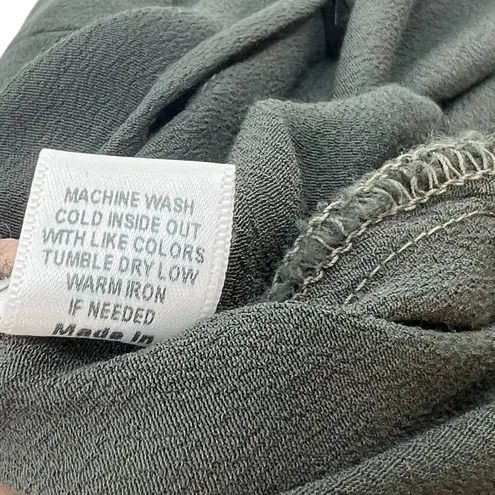 Monrow Jumpsuit Crepe Long Sleeve Collared Button Down Olive Green Size Large