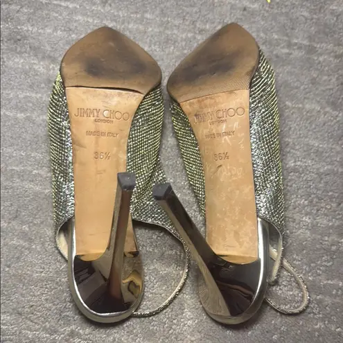 Jimmy Choo Gold Slingback Heels