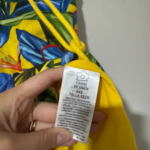 Farm Rio Bright Nature Linen Halter Minidress Size XXS