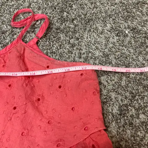 Lsenboye Eyelet Zipper Front Flowy Tank Top Size L