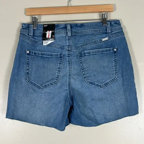 INC International Concepts NWT High Rise Raw Hem Denim Shorts in Heavenly Wash Blue Size 8