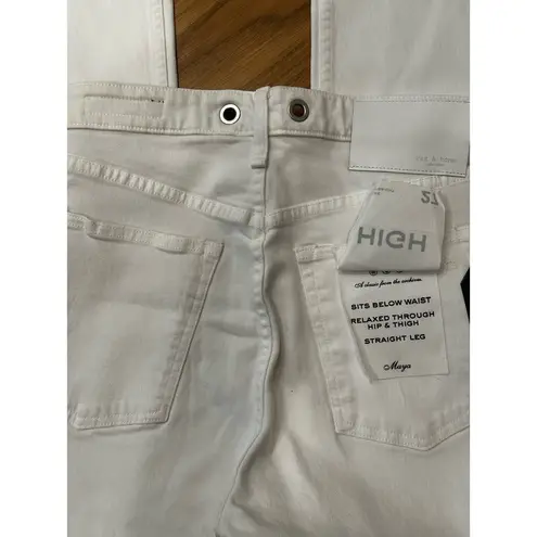 Rag and Bone  Denim White Distressed High Waist Straight Leg Maya Jean 27