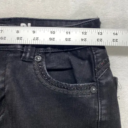 Western Blue Black Jeans Bootcut Rhinestone Embellished Denim Jeans Sz 26