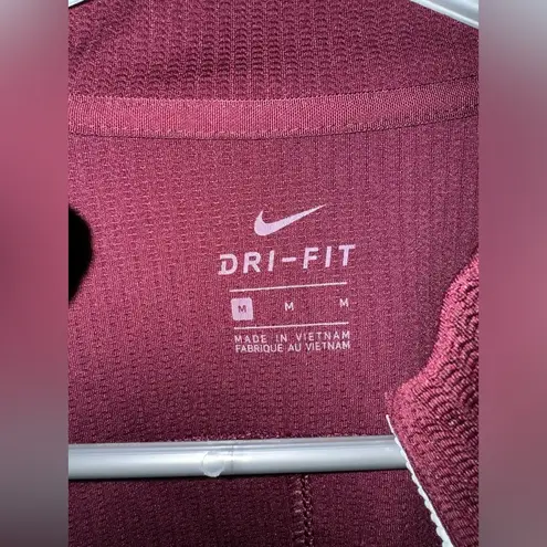 Nike Pre-Owned MD  Dri-Fit Red Quarter Zip Long Sleeve Jacket