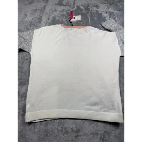 Andree by Unit Star Print Sweater Color Block Pullover Knit Top Womens Size L