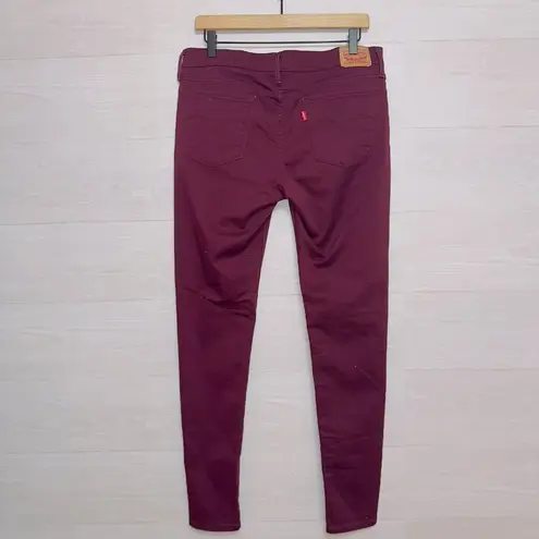 Levi's  710 Women's Red Maroon Super Skinny Mid Rise Casual Pants size 32