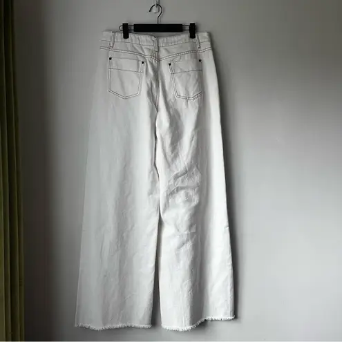 Princess Polly Lioness Eivissa Pearl White Baggy Wide Leg Denim Jeans M