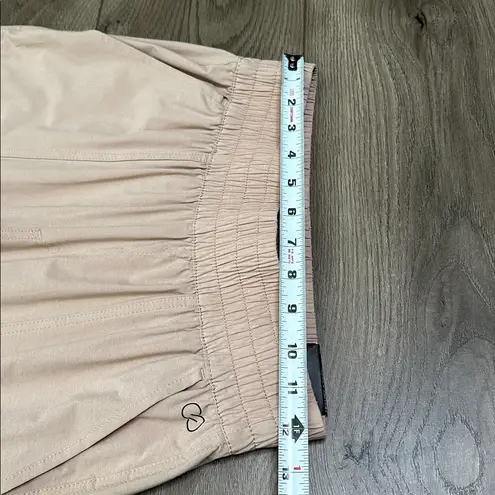 CALIA High Rise Ankle Zip Joggers Journey Collection Sandstone Tan Size XS