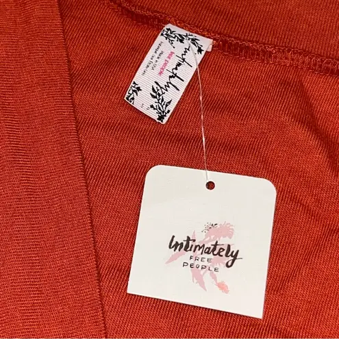 Free People NEW  Intimately Terra Cotta Oversized Organic Cotton Knit Cardigan