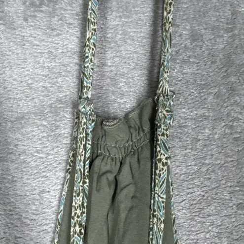 PaperMoon Dress Womens Medium Green Floral Tiered Boho Bohemian Peasant