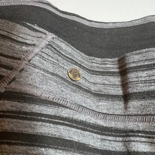 prAna Fallbrook Striped Long Sleeve Top Gray Black Size XS