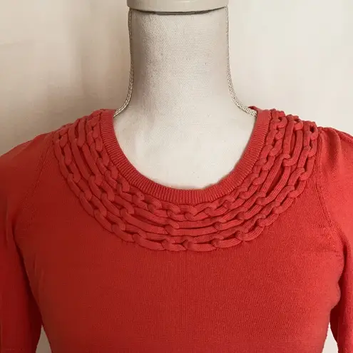 Anthro Moth Coral Knit Top Pink
