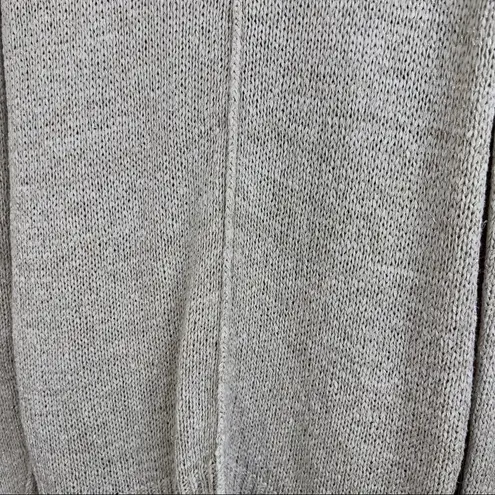 Kenar  Size Medium Tan Long Sleeve Crewneck Sweater with Gold Threading