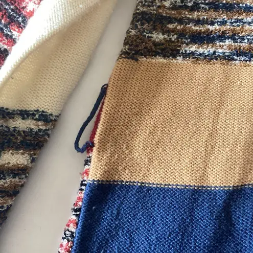 Vintage Castle Square Patchwork Sweater Red