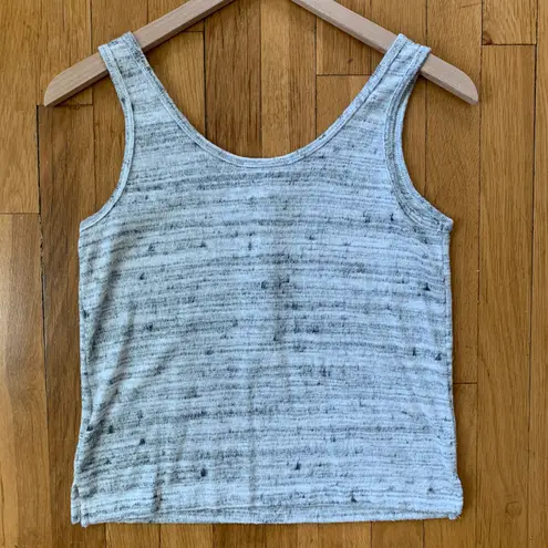 LNA Henley Knit Sleeveless Tank Marled Gray Small