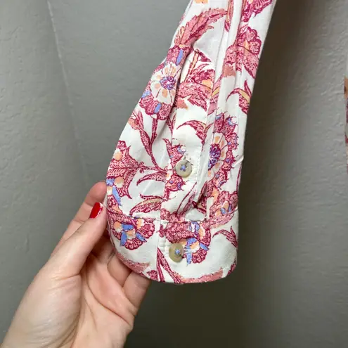 Pilcro  Romy Relaxed button down shirt Womens XL Floral Print Long Sleeve boho - Image 3