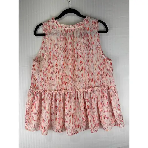 Loft  Sleeveless Blouse Women’s Size Large Peplum Flowy Fairy Whimsical Angelic