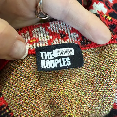 The Kooples Cream and White Midi Sundress with Cuffed Sleeves