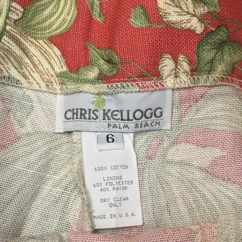 Chris Kellogg Tropical Red Monkey Print Men's Shorts size 6