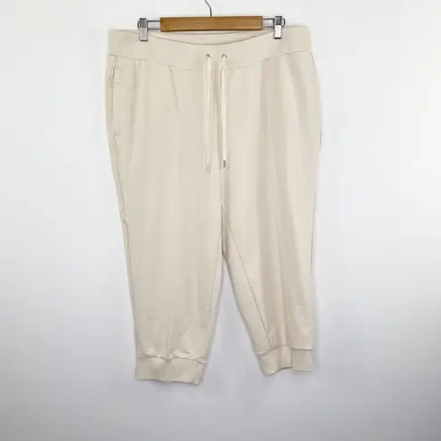 Ralph Lauren Lauren  Cream Drawstring High-Rise Joggers Women's Size Large L