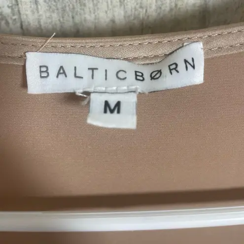 BALTICBØRN Holly Satin Maxi Dress sz M Champagne Gold Formal Wedding Long Sleeve Size M