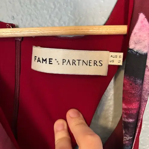 Fame and Partners Fame and Partners Floral-Print A-Line Halter Gown Maroon Sz 2 Formal Prom Party