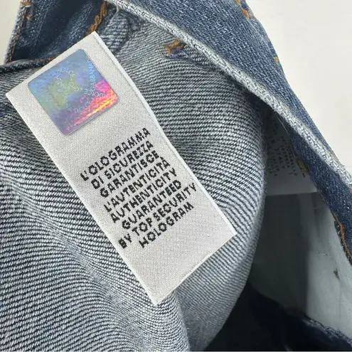 Dolce & Gabbana Denim & Suede Leather Panel Flared Blue Jeans Size 31