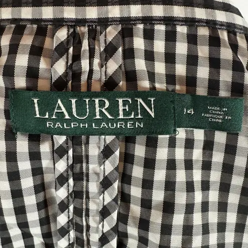 NWOT LRL Ralph Lauren Large Double Breasted Gingham Trench Coat Long Jacket Black